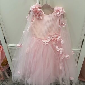 Pink Floral Tulle Dress